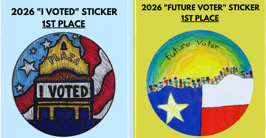 Premiación de estudiantes de El Paso: Ganadores del Concurso de Diseño de Calcomanías para Elecciones 2026