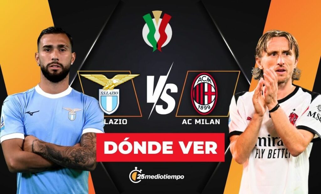 Lazio vs AC Milan: Cómo seguir EN VIVO el partido de los Octavos de Final de la Coppa Italia 2025