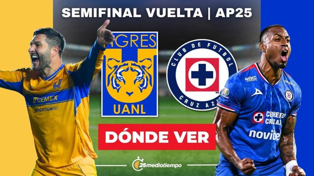 Tigres vs Cruz Azul: Hora y dónde ver la Semifinal de la Liga MX 2025